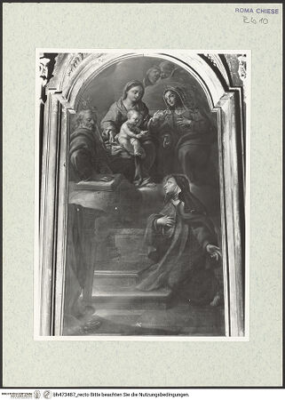 Vorderseite von Sopr. BAS ROMA [https://www.deutsche-digitale-bibliothek.de/content/lizenzen/rv-ez/] Vision der seligen Serafina Sforza - , bh473487_recto. Foto.