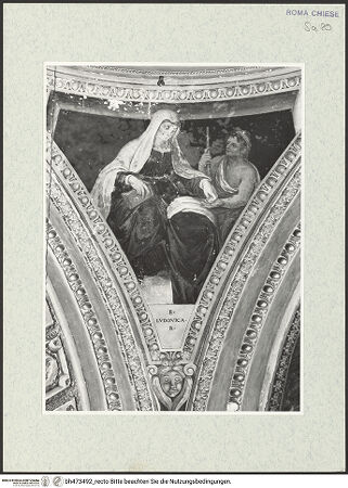 Vorderseite von Sopr. BAS ROMA [https://www.deutsche-digitale-bibliothek.de/content/lizenzen/rv-ez/] Zyklus weiblicher HeiligerDie selige Ludovica Albertoni - , bh473492_recto. Foto.