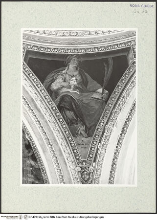 Vorderseite von Sopr. BAS ROMA [https://www.deutsche-digitale-bibliothek.de/content/lizenzen/rv-ez/] Zyklus weiblicher HeiligerDie heilige Agnes - , bh473496_recto. Foto.