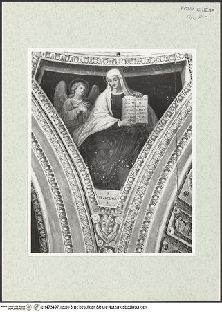 Vorderseite von Sopr. BAS ROMA [https://www.deutsche-digitale-bibliothek.de/content/lizenzen/rv-ez/] Zyklus weiblicher HeiligerDie heilige Francesca Romana - , bh473497_recto. Foto.