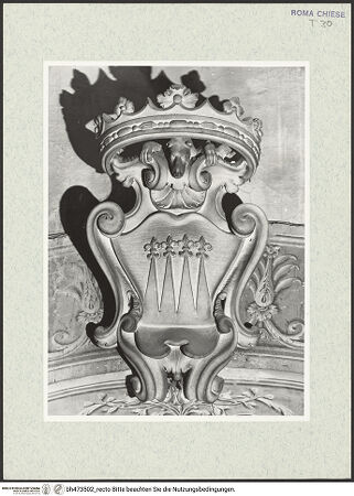 Vorderseite von Sopr. BAS ROMA [https://www.deutsche-digitale-bibliothek.de/content/lizenzen/rv-ez/] Wappen der Familie Serlupi - , bh473502_recto. Foto.