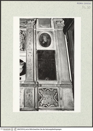 Vorderseite von Sopr. BAS ROMA [https://www.deutsche-digitale-bibliothek.de/content/lizenzen/rv-ez/] Grabmal von Ortensia Cinquini - Gesamtansicht, bh473514_recto. Foto.