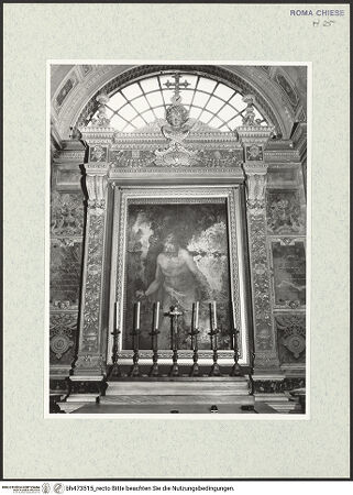 Vorderseite von Sopr. BAS ROMA [https://www.deutsche-digitale-bibliothek.de/content/lizenzen/rv-ez/] Santa Maria in Aracoeli - 3. Kapelle rechts (di San Bonaventura), Altarwand, bh473515_recto. Foto.