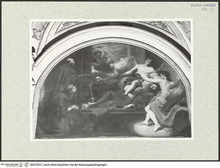 Vorderseite von Sopr. BAS ROMA [https://www.deutsche-digitale-bibliothek.de/content/lizenzen/rv-ez/] Tod des heiligen Francesco Solano - , bh473517_recto. Foto.