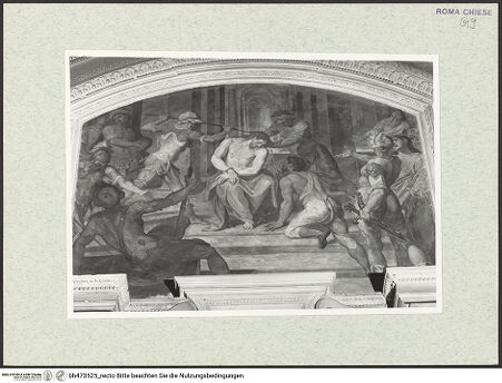 Vorderseite von Sopr. BAS ROMA [https://www.deutsche-digitale-bibliothek.de/content/lizenzen/rv-ez/] PassionszyklusLünettenbild: Dornenkrönung - , bh473525_recto. Foto.