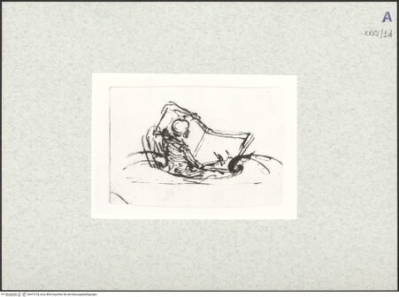 Vorderseite von Museum der bildenden Künste Leipzig [https://rightsstatements.org/page/CNE/1.0/] Studie für den schreibenden Tod am Grabmal Urbans VIII. - , bh473735_recto. Foto.