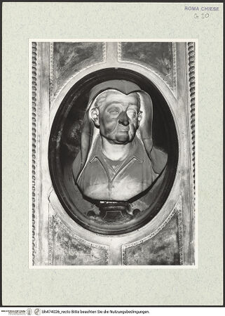 Vorderseite von Sopr. BAS ROMA [https://www.deutsche-digitale-bibliothek.de/content/lizenzen/rv-ez/] Büste der Tuzia Mattei, Gattin von Paolo Mattei - , bh474026_recto. Foto.