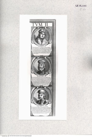 Vorderseite von Istituto Nazionale per la Grafica [http://creativecommons.org/publicdomain/mark/1.0/] Series Chronologica Ducum Et Regum Polonorum A Lacho I. Ad Augustum II. (49 Bildnisse und ein Wappen); 8 TeilfotosDetail oben rechts mit 3 Medaillonbildnissen - , bh474039. Foto.