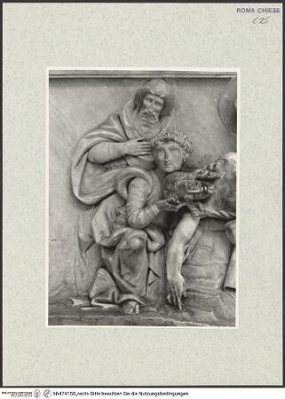 Vorderseite von Courtauld Institute, Conway Library [https://www.deutsche-digitale-bibliothek.de/content/lizenzen/rv-ez/] Grabmal des Kardinals Ludovico Podocatharo (+1504)Dreiteiliger Sockel mit ReliefsMittelrelief: Beweinung Christi - , bh474150_recto. Foto.