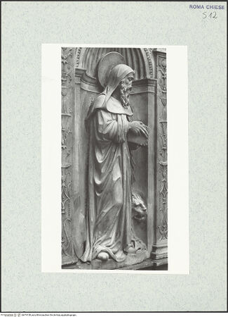 Vorderseite von Vasari [https://www.deutsche-digitale-bibliothek.de/content/lizenzen/rv-ez/] Ehemaliger HochaltarLinke obere Muschelnische: Hieronymusstatue - Gesamtansicht von schräg links, bh474158_recto. Foto.