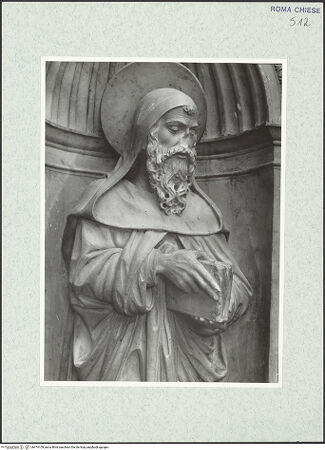 Vorderseite von Vasari [https://www.deutsche-digitale-bibliothek.de/content/lizenzen/rv-ez/] Ehemaliger HochaltarLinke obere Muschelnische: Hieronymusstatue - Oberkörper, bh474159_recto. Foto.