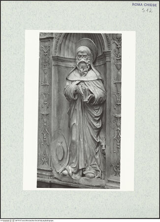 Vorderseite von Vasari [https://www.deutsche-digitale-bibliothek.de/content/lizenzen/rv-ez/] Ehemaliger HochaltarLinke obere Muschelnische: Hieronymusstatue - Gesamtansicht, bh474167_recto. Foto.