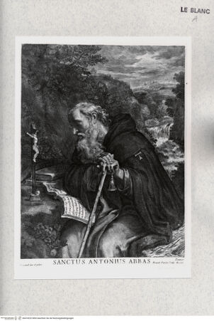 Vorderseite von Istituto Nazionale per la Grafica [http://creativecommons.org/publicdomain/mark/1.0/] Der heilige Antonius Abbas in Anbetung des Kruzifix - , bh474252. Foto.