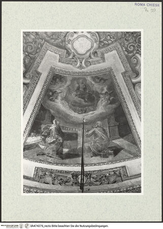 Vorderseite von Sopr. BAS ROMA [https://www.deutsche-digitale-bibliothek.de/content/lizenzen/rv-ez/] MarienzyklusAnna und Joachim vor der Goldenen Pforte, im Himmel erscheint die Maria als Hinweis auf die immaculata conceptio - , bh474275_recto. Foto.