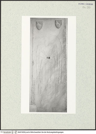 Vorderseite von Sopr. BAS ROMA [https://www.deutsche-digitale-bibliothek.de/content/lizenzen/rv-ez/] Grabplatte mit Inschrift zu Ehren des Schriftstellers und Arztes Flocca, gestiftet vom Bruder des Verstorbenen, Nicolao Flocca - , bh474283_recto. Foto.