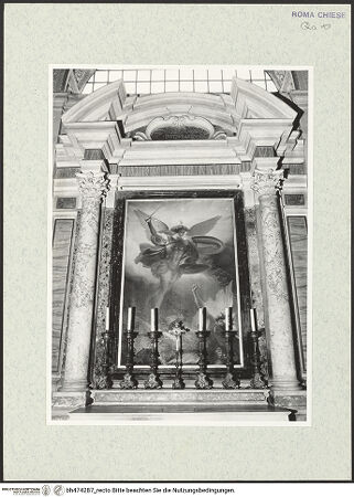 Vorderseite von Sopr. BAS ROMA [https://www.deutsche-digitale-bibliothek.de/content/lizenzen/rv-ez/] Altar des Erzengels Michael - Gesamtansicht, bh474287_recto. Foto.