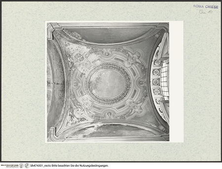Vorderseite von Sopr. BAS ROMA [https://www.deutsche-digitale-bibliothek.de/content/lizenzen/rv-ez/] Stuckdekoration der Kuppel - , bh474301_recto. Foto.