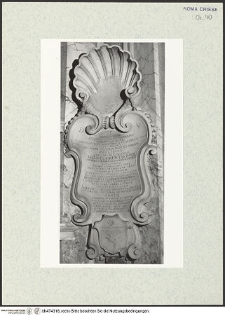 Vorderseite von Sopr. BAS ROMA [https://www.deutsche-digitale-bibliothek.de/content/lizenzen/rv-ez/] Grabmal einiger Mitglieder der Familie Cavalieri - , bh474318_recto. Foto.