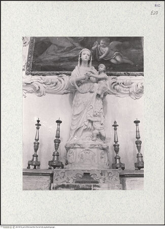 Vorderseite von Sopr. Gallerie Sicilia PA [https://www.deutsche-digitale-bibliothek.de/content/lizenzen/rv-ez/] Madonna del Soccorso (Madonna della Grotta; Sockel: die Anbetung des Christuskindes) - Gesamtansicht, bh474474_recto. Foto.