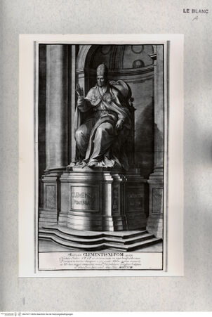 Vorderseite von Istituto Nazionale per la Grafica [http://creativecommons.org/publicdomain/mark/1.0/] Die Statue des Papstes Clemens XI. - , bh474715. Foto.