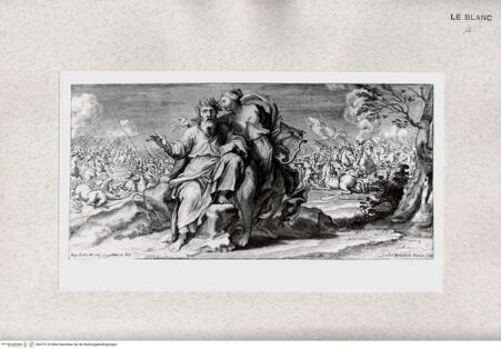 Vorderseite von Istituto Nazionale per la Grafica [http://creativecommons.org/publicdomain/mark/1.0/] Homer am Meer sitzend, neben ihm die Muse der Dichtkunst - , bh475125. Foto.