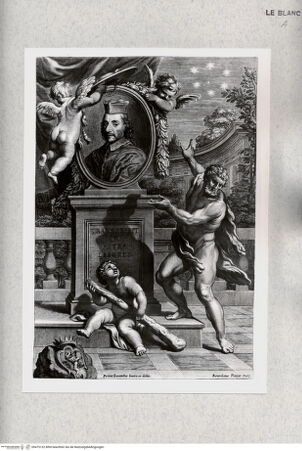 Vorderseite von Istituto Nazionale per la Grafica [http://creativecommons.org/publicdomain/mark/1.0/] Allegorie mit dem Porträt eines Kardinals und Herkules "Transcribit in astra labores" - , bh475132. Foto.