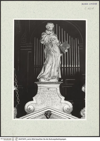 Vorderseite von Sopr. BAS ROMA [https://www.deutsche-digitale-bibliothek.de/content/lizenzen/rv-ez/] Der heilige Berhardin von Siena - , bh475291_recto. Foto.