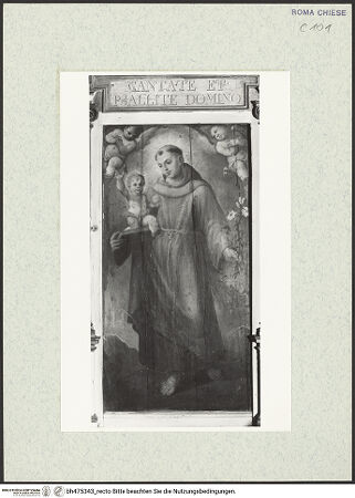 Vorderseite von Sopr. BAS ROMA [https://www.deutsche-digitale-bibliothek.de/content/lizenzen/rv-ez/] Der heilige Antonius - , bh475343_recto. Foto.