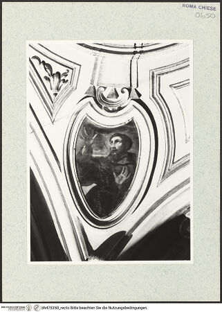 Vorderseite von Sopr. BAS ROMA [https://www.deutsche-digitale-bibliothek.de/content/lizenzen/rv-ez/] KuppelbilderPendentifzone: Der heilige Franziskus - , bh475350_recto. Foto.