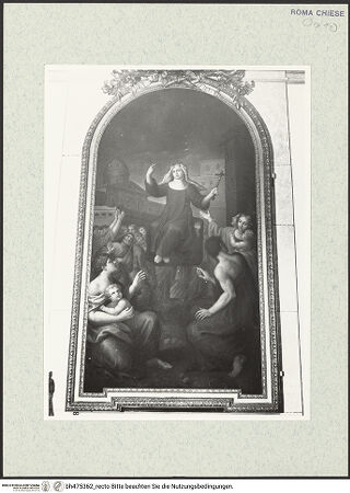 Vorderseite von Sopr. BAS ROMA [https://www.deutsche-digitale-bibliothek.de/content/lizenzen/rv-ez/] Predigt der heiligen Rosa - , bh475362_recto. Foto.