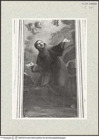 Vorderseite von Sopr. BAS ROMA [https://www.deutsche-digitale-bibliothek.de/content/lizenzen/rv-ez/] Stigmatisation des heiligen Franziskus von Assisi - , bh475374_recto. Foto.