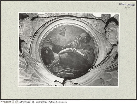 Vorderseite von Sopr. BAS ROMA [https://www.deutsche-digitale-bibliothek.de/content/lizenzen/rv-ez/] Johannes Evangelista - Gesamtansicht, bh475389_recto. Foto.