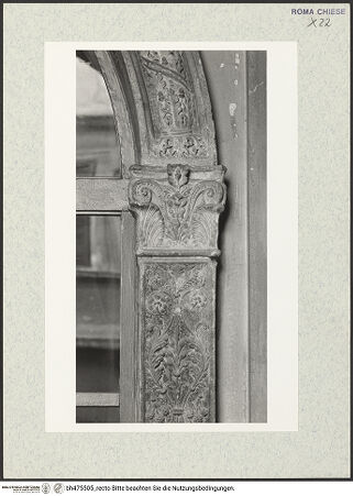Vorderseite von Courtauld Institute, Conway Library [https://www.deutsche-digitale-bibliothek.de/content/lizenzen/rv-ez/] Grabmonument des Bischofs Francesco de Toledo (+1479)Bogenrahmung - rechter Pilaster, bh475505_recto. Foto.