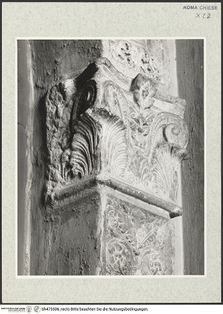 Vorderseite von Courtauld Institute, Conway Library [https://www.deutsche-digitale-bibliothek.de/content/lizenzen/rv-ez/] Grabmonument des Bischofs Francesco de Toledo (+1479)Bogenrahmung - rechtes Pilasterkapitell, bh475506_recto. Foto.