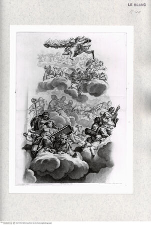 Vorderseite von Bibliothèque Nationale [http://creativecommons.org/publicdomain/mark/1.0/] Sant'Agnese, Rom, Kuppelfresko: Glorie des ParadiesesTafel 7: Detail mit dem Evangelisten Markus und Josias - , bh475565. Foto.