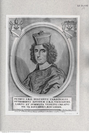 Vorderseite von Istituto Nazionale per la Grafica [http://creativecommons.org/publicdomain/mark/1.0/] Bildnis des Kardinals Pietro Ottoboni - , bh476409. Foto.