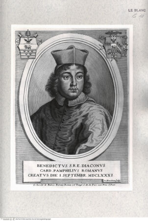 Vorderseite von Istituto Nazionale per la Grafica [http://creativecommons.org/publicdomain/mark/1.0/] Bildnis des Kardinals Benedetto Pamphilj - , bh476410. Foto.