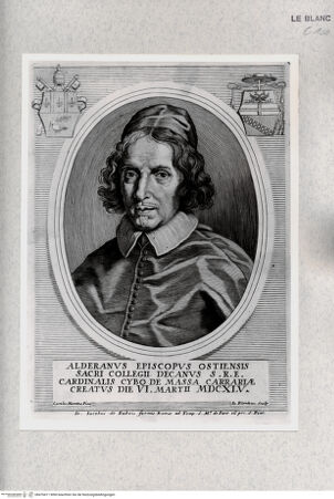 Vorderseite von Istituto Nazionale per la Grafica [http://creativecommons.org/publicdomain/mark/1.0/] Bildnis des Kardinals Alderano Cybo - , bh476411. Foto.