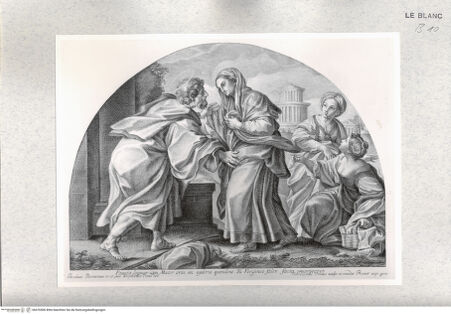 Vorderseite von Istituto Nazionale per la Grafica [http://creativecommons.org/publicdomain/mark/1.0/] Die Gemälde der Capella Sant'Anna in Santa Maria in Montesanto, RomDie Begegnung von Joachim und Anna - , bh476506. Foto.