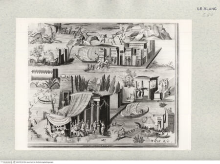 Vorderseite von Istituto Nazionale per la Grafica [http://creativecommons.org/publicdomain/mark/1.0/] Das Nilmosaik (nach der Antike)Lithostroti Praenestini Pars Quarta - , bh476518. Foto.