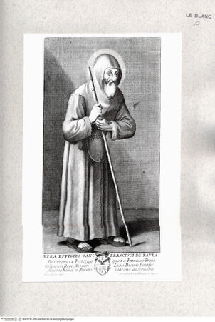 Vorderseite von Istituto Nazionale per la Grafica [http://creativecommons.org/publicdomain/mark/1.0/] Der heilige Franz von Paula - , bh476791. Foto.