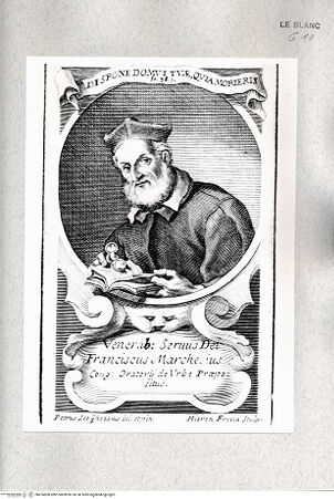 Vorderseite von Istituto Nazionale per la Grafica [http://creativecommons.org/publicdomain/mark/1.0/] Bildnis des Francesco Marchesi in ovaler Rahmung - , bh476808. Foto.