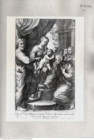 Vorderseite von Istituto Nazionale per la Grafica [http://creativecommons.org/publicdomain/mark/1.0/] Maria mit Kind, Joseph, der heiligen Anna und zwei Engeln - , bh476810. Foto.