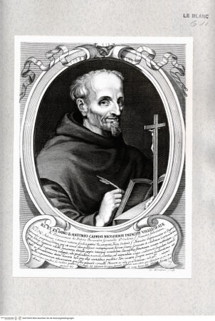 Vorderseite von Istituto Nazionale per la Grafica [http://creativecommons.org/publicdomain/mark/1.0/] Bildnis des Franziskaners Bonaventura de Rossi mit Widmung an Antonio Caprini - , bh476903. Foto.