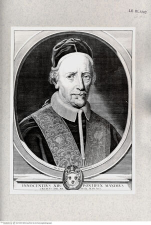 Vorderseite von Istituto Nazionale per la Grafica [http://creativecommons.org/publicdomain/mark/1.0/] Bildnis des Papstes Innozenz XII. - , bh476909. Foto.
