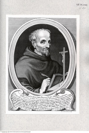 Vorderseite von Istituto Nazionale per la Grafica [http://creativecommons.org/publicdomain/mark/1.0/] Bildnis des Franziskaners Bonaventura de Rossi mit Widmung an Antonio Caprini - , bh476915. Foto.