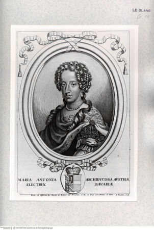 Vorderseite von Istituto Nazionale per la Grafica [http://creativecommons.org/publicdomain/mark/1.0/] Bildnis der Erzherzogin? Maria Antonia von Österreich - , bh476922. Foto.