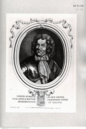 Vorderseite von Istituto Nazionale per la Grafica [http://creativecommons.org/publicdomain/mark/1.0/] Bildnis des Kurfürsten Johann Georgs III. von Sachsen - , bh476923. Foto.