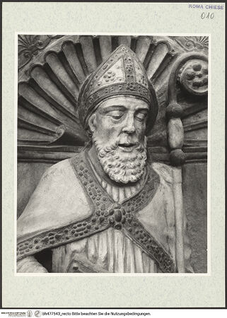 Vorderseite von Courtauld Institute, Conway Library [https://www.deutsche-digitale-bibliothek.de/content/lizenzen/rv-ez/] Die vier lateinischen KirchenväterHeiliger Ambrosius - Detail: Oberkörper, bh477543_recto. Foto.