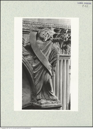 Vorderseite von Vasari [https://www.deutsche-digitale-bibliothek.de/content/lizenzen/rv-ez/] Grabmal der Costanza Ammanati-Piccolomini (+1477)Mittelnische: Segnender Christus und Engel, flankiert von zwei Propheten - Detail: Prophet rechts, bh477572_recto. Foto.